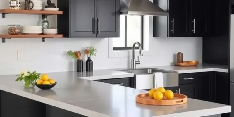Dark Cabinets with Light Countertops