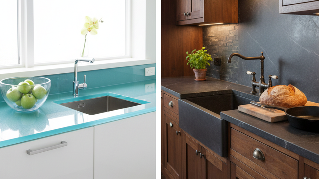 Glass vs Natural Stone Countertops in Ontario: Hygiene, Heat & Trend Comparison 3 Glass vs Natural Stone Countertops in Ontario