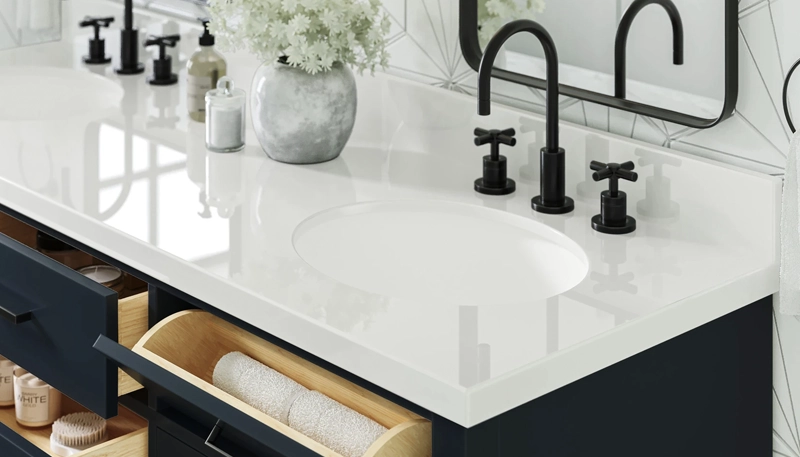 Vanity Countertops in Oshawa – Modern Quartz & Granite Vanity Surfaces