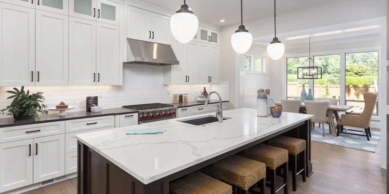 Kitchen Island Countertops in Toronto – Waterfall & Bookmatched Designs