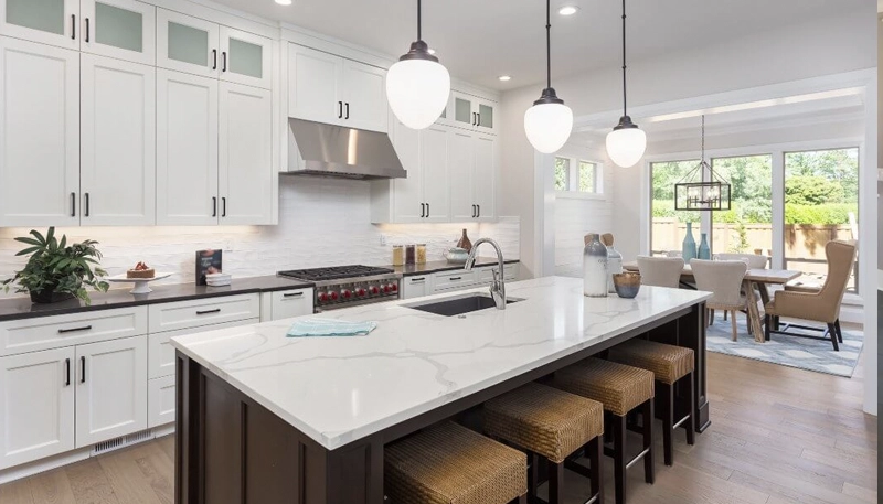 Kitchen Island Countertops in Toronto – Waterfall & Bookmatched Designs