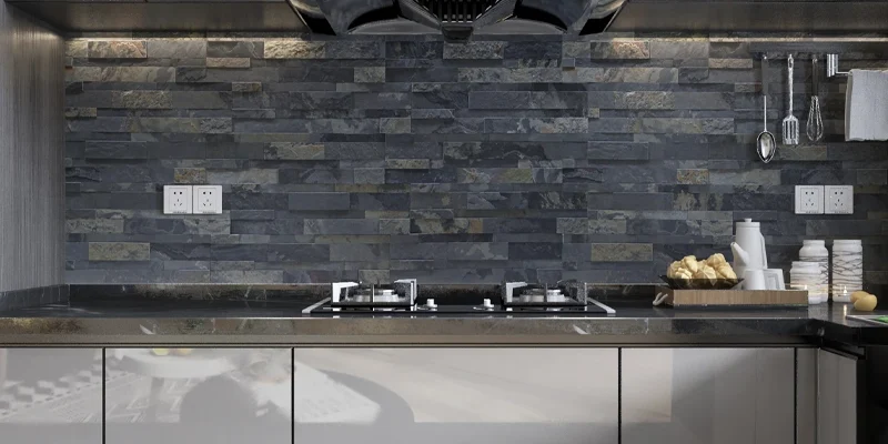 Kitchen Stone Backsplash in Mississauga – Quartz & Porcelain Wall Panels
