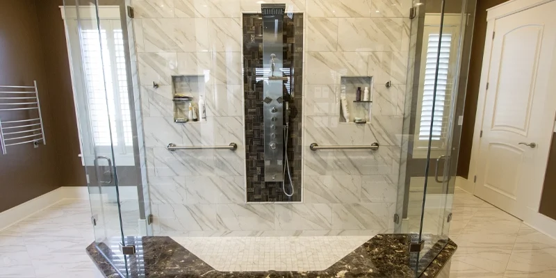 Custom Stone Shower Jambs in Toronto – Frameless Shower Details