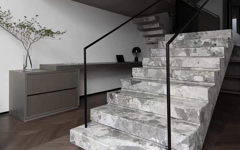 Granite, marble, quartzite and porcelain materials compared for stone stairs