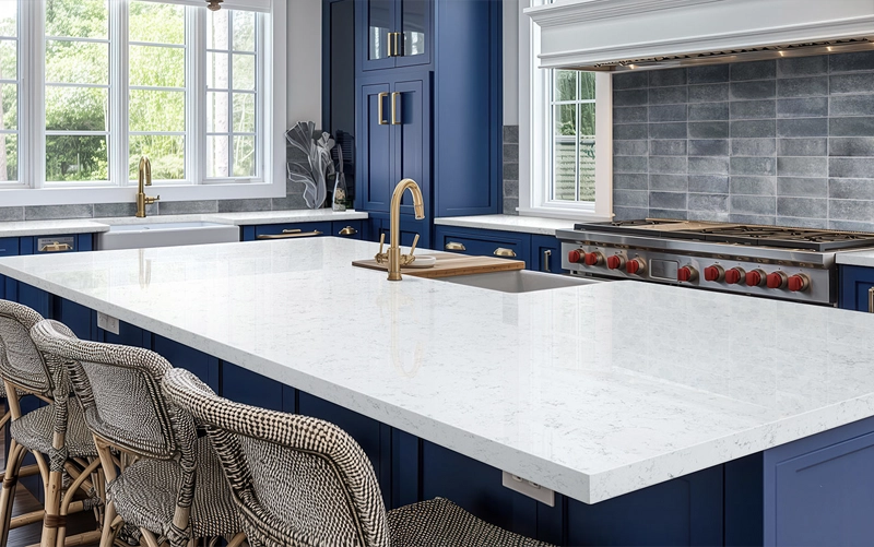 Countertop seam placement examples across straight runs corners sinks and kitchen islands