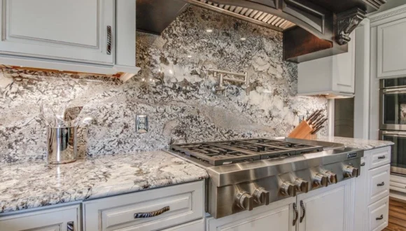 Kitchen Stone Backsplash Installation2