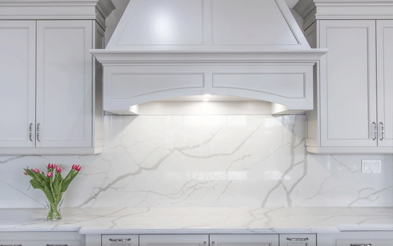 Backsplash Slab Yield and Fabrication Stone slab layout prepared for kitchen backsplash panel fabrication