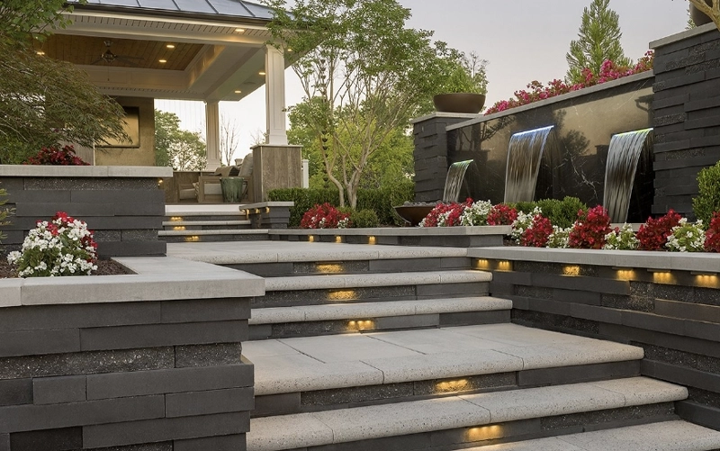 Outdoor stone steps at the entrance of a Toronto home