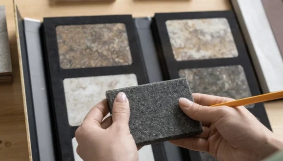 Stone fabrication process for quartz granite marble and porcelain